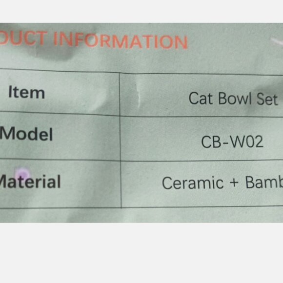 Comesoon ceramic cat Bowls Set of 2 Food/Water / Black & white with wood Holder - Picture 11 of 13